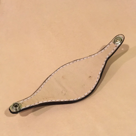 Hand Tooled Leather Bracelet w/ Black Onyx & Druzy Inlay Boho Chic Festival - Picture 11 of 13